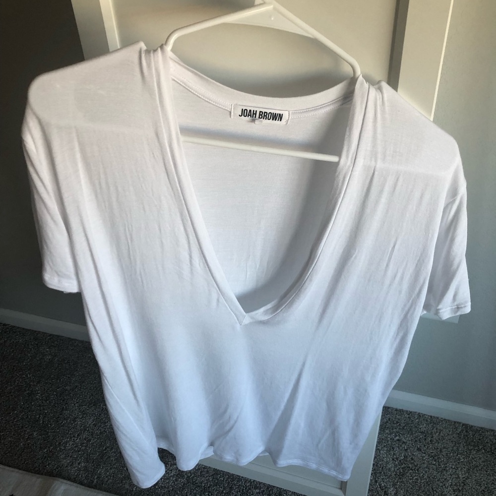 Joah brown plunge tee white S/M
